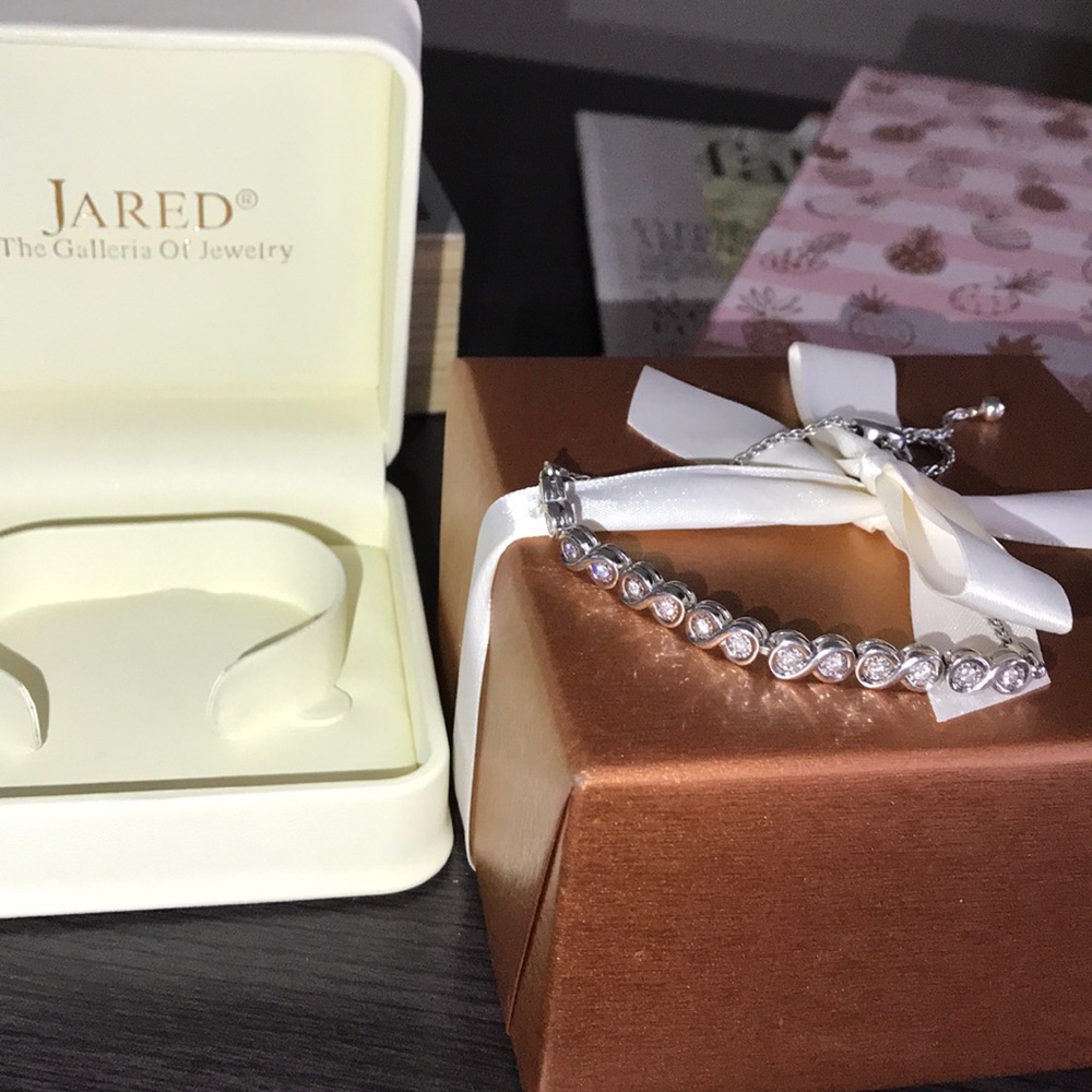 Diamond Bolo Infinity Bracelet Sterling Silver